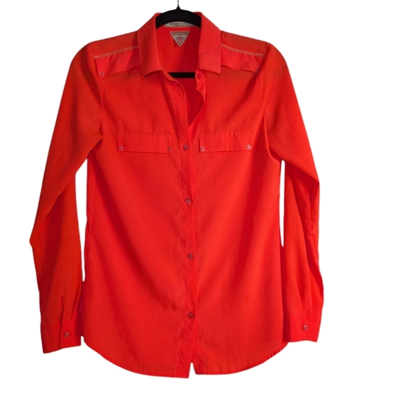 MaIson Scotch  Bright Orange Button-Up Shirt - Picture 1 of 7